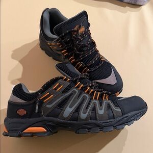 Harley-Davidson Men's Black and Orange Athletic Shoes like NEW!!! Size 12 EUC!!!
